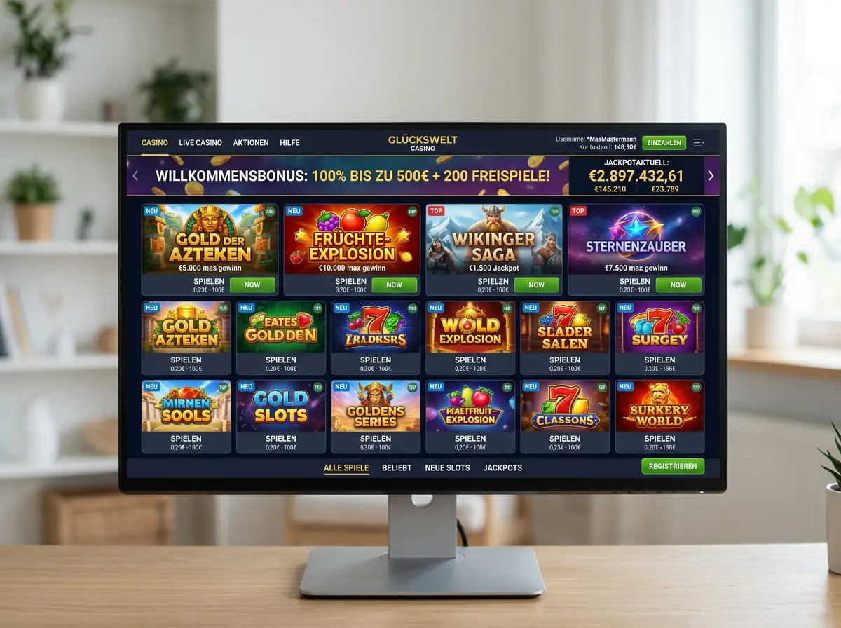 Spieleauswahl bei Lucky